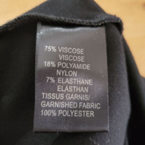 🦋3/$25 Lauren Vidal Small Black Cropped Leggings Faux Leather Details - Picture 7 of 9